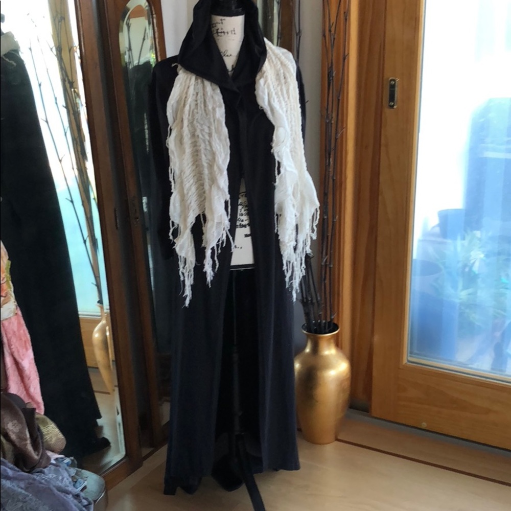 Long sleeve, hooded lightweight coat